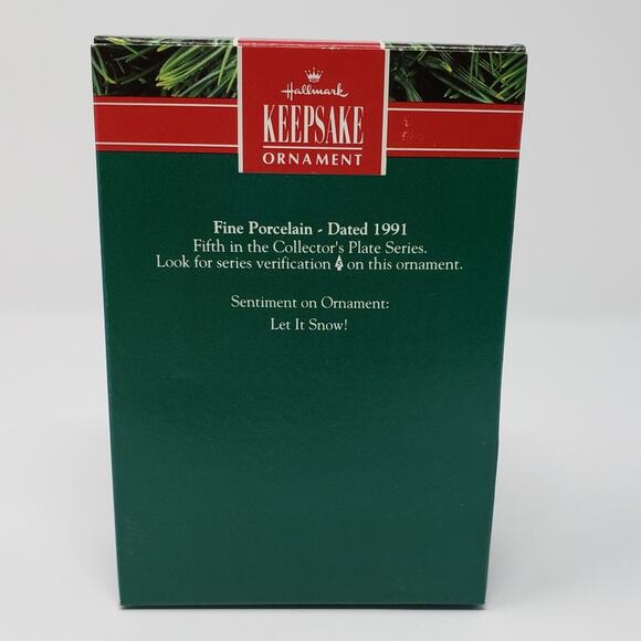 Hallmark 1991 Let It Snow #5 Handcrafted Keepsake Holiday Christmas Ornament - Picture 2 of 6